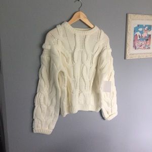 Cozy Cream Cable Knit Sweater